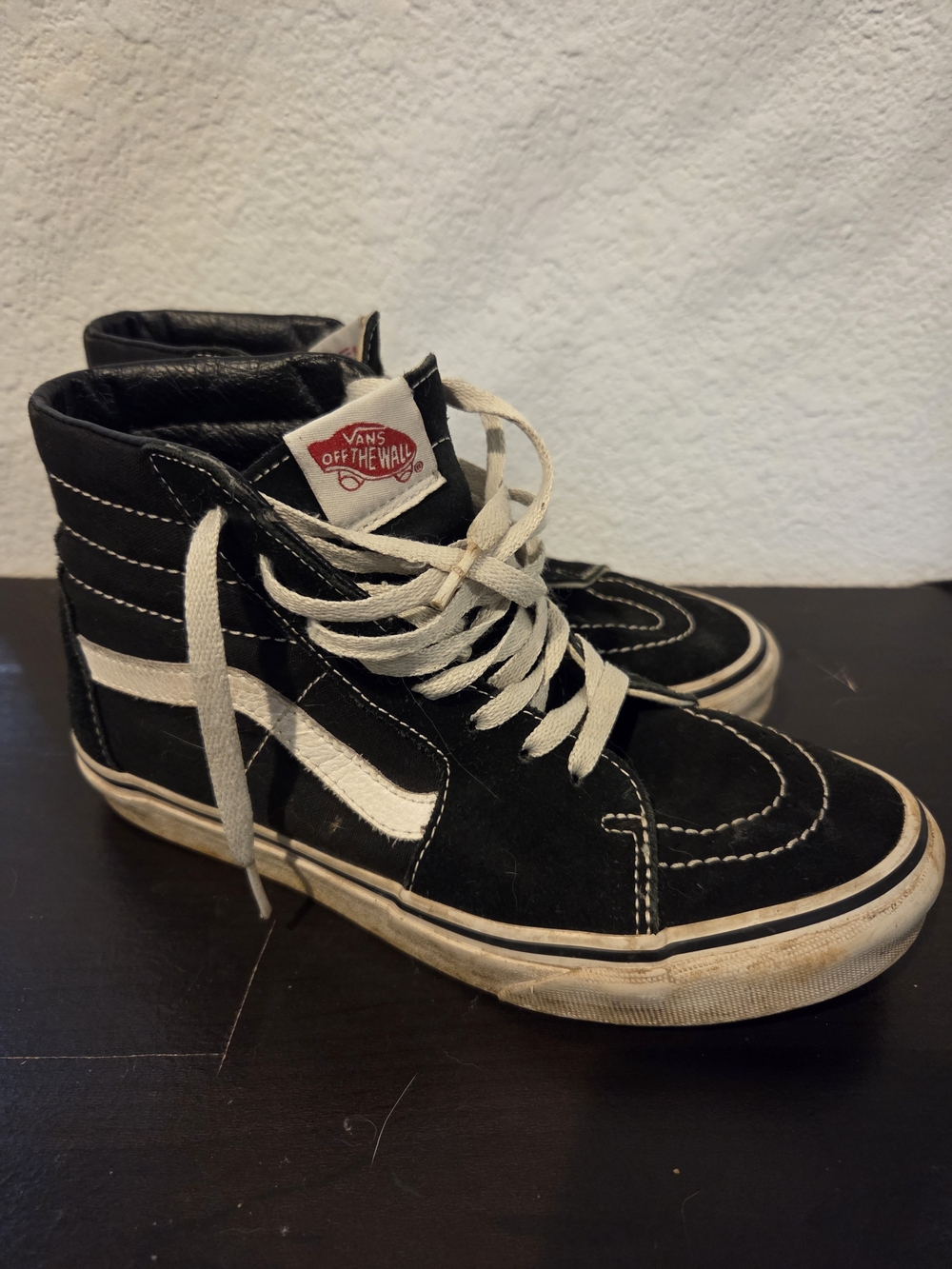 Vans Black and White Kids High-Top Skate Sneakers
